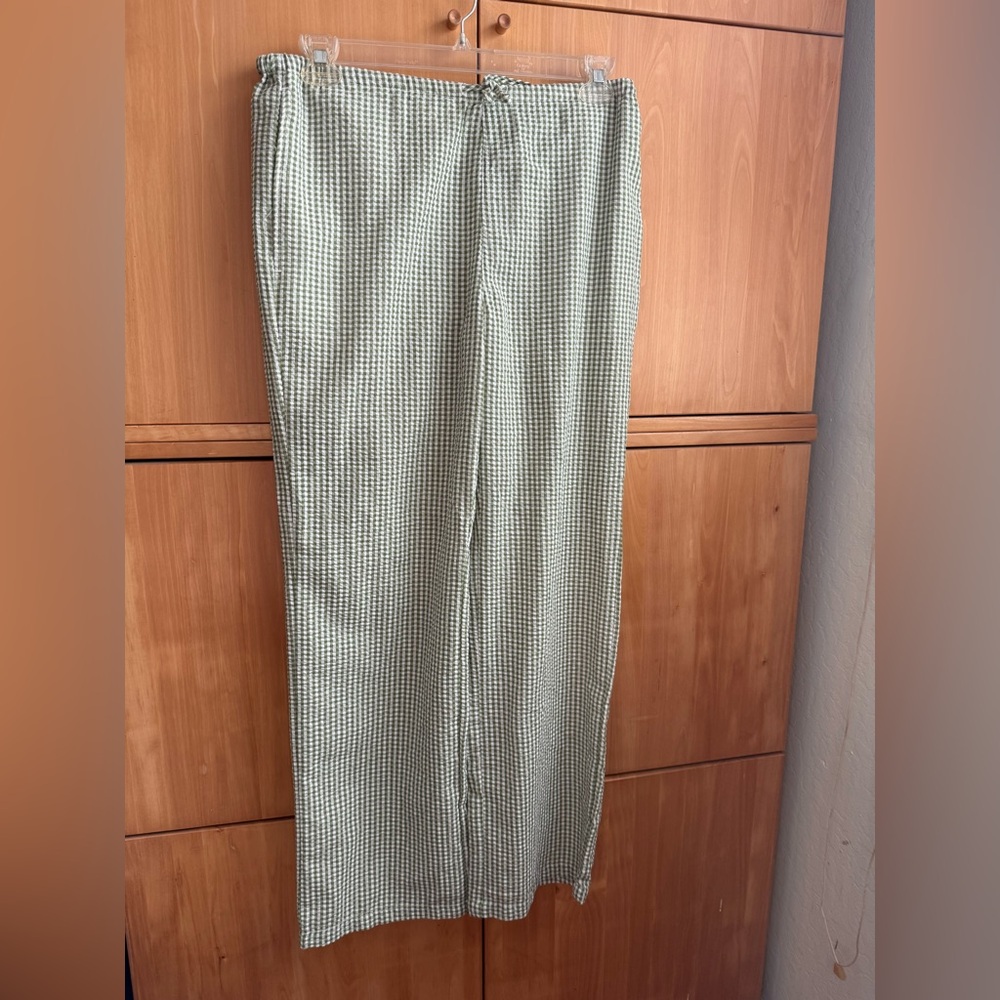 Women's Green Checkered Chinos